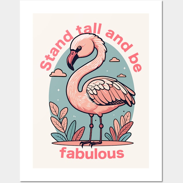 Stand Tall Flamingo Wall Art by anderleao